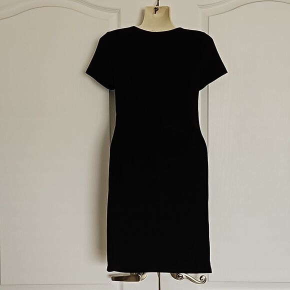 Ambianee Women's V-neck With Ruffled Bodycon Mini Dress Black Small - Picture 4 of 16